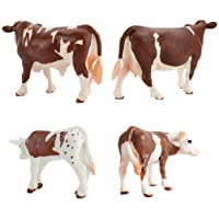 Tomaibaby 4 Piezas Juguetes de Vaca Figuras de Vaca Estatuilla Educativa Figuras de Juguete de Animales de Granja